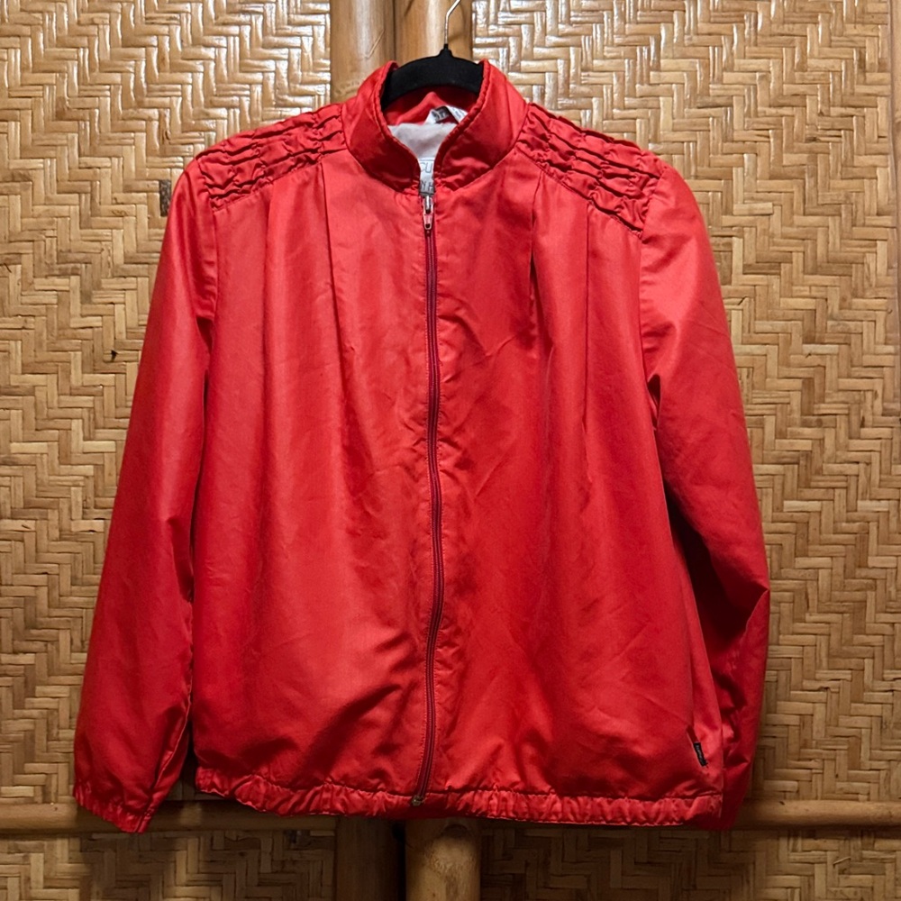 Vibrant Red Clique by John Heckler Windbreaker jacket